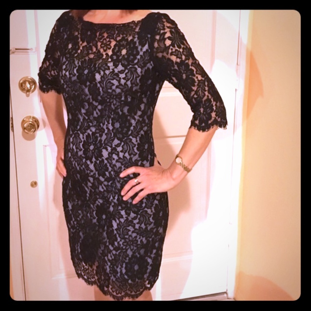 New vintage Y2K black Single lace dress fully lined